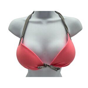 Victoria's Secret Womens Halter Bikini Top Size 32DD Pink Sexy Back Beach Padded
